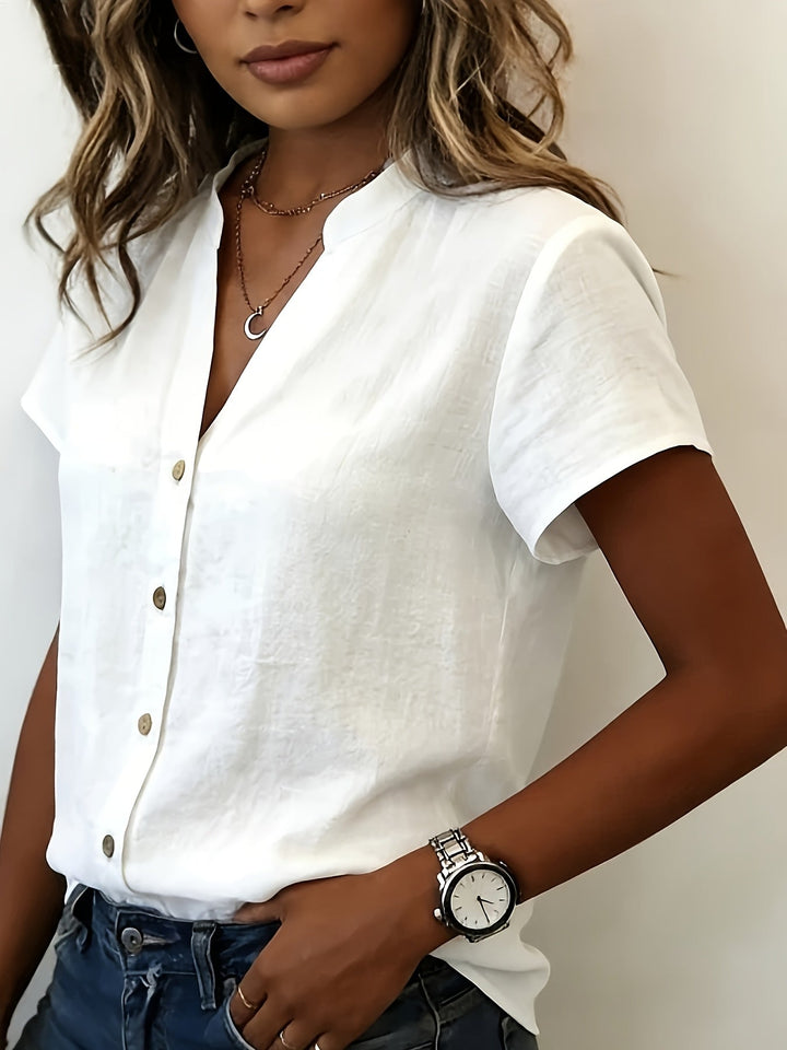 Salish - Short Sleeve Blouse With Buttons