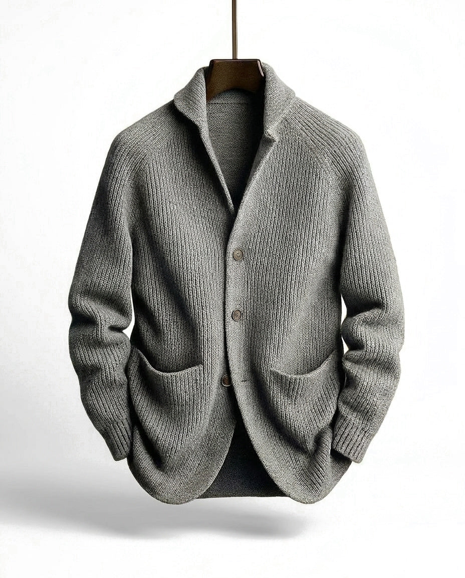 Viktitha - Shawl Collar Button-Up Knit Cardigan