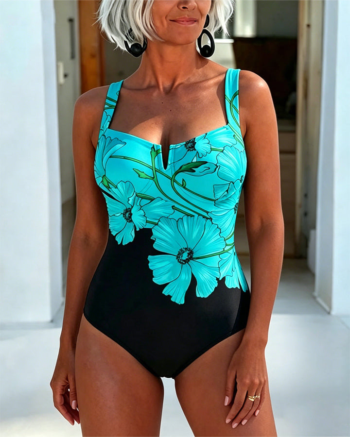 Laury - One Piece Swimsuit With Square Neck