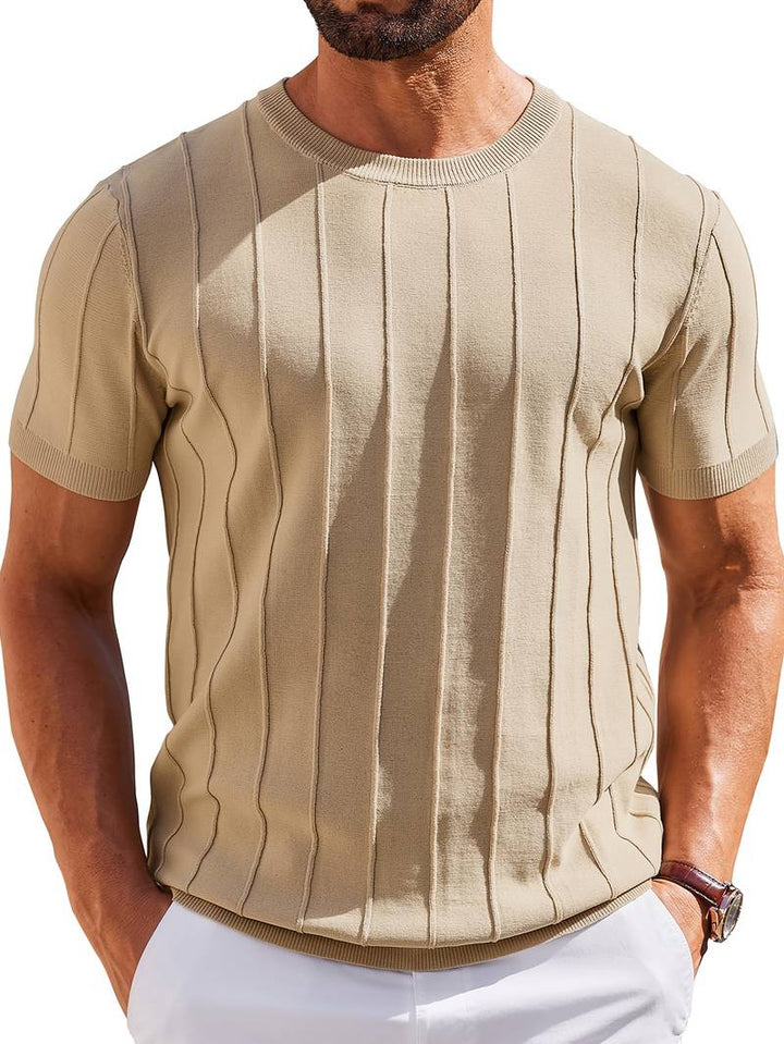 Sang - Summer Round Neck Knitted T-Shirt