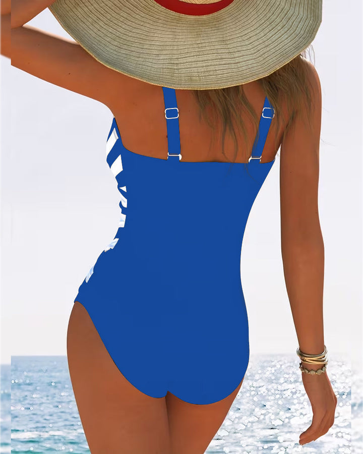 Sulinna - Casual One-piece Striped Swimsuit
