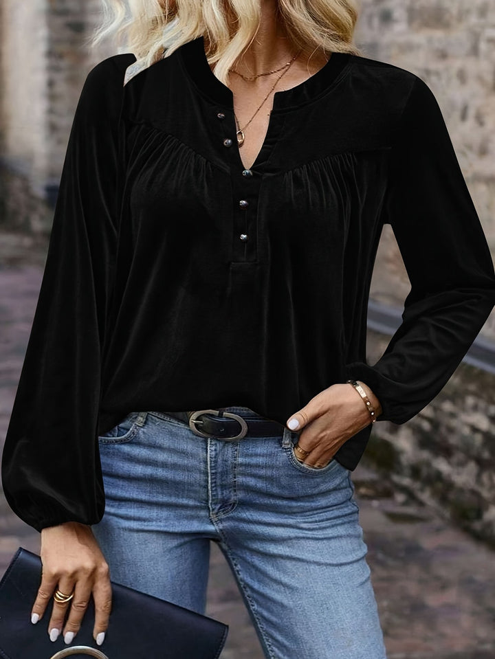 Ramina - Elegant Lantern Long Sleeved Shirt