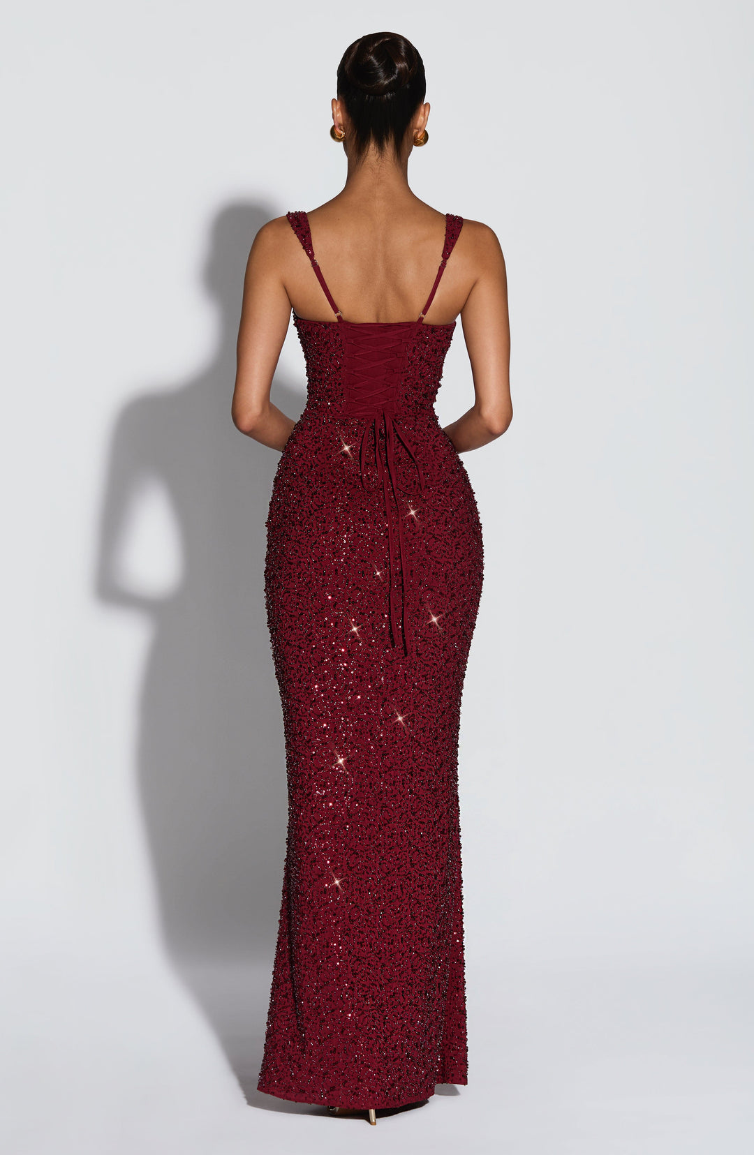 Rekina - Sequin Square Neck Maxi Dress