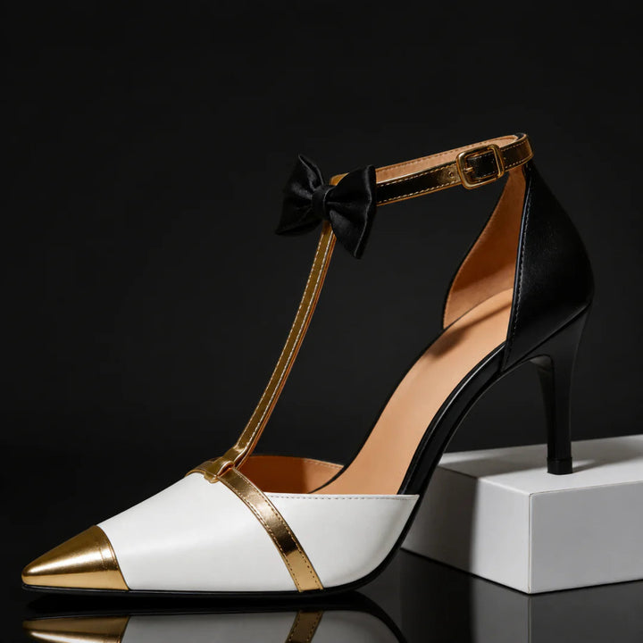 Eunice - T-Strap Bow High Heels