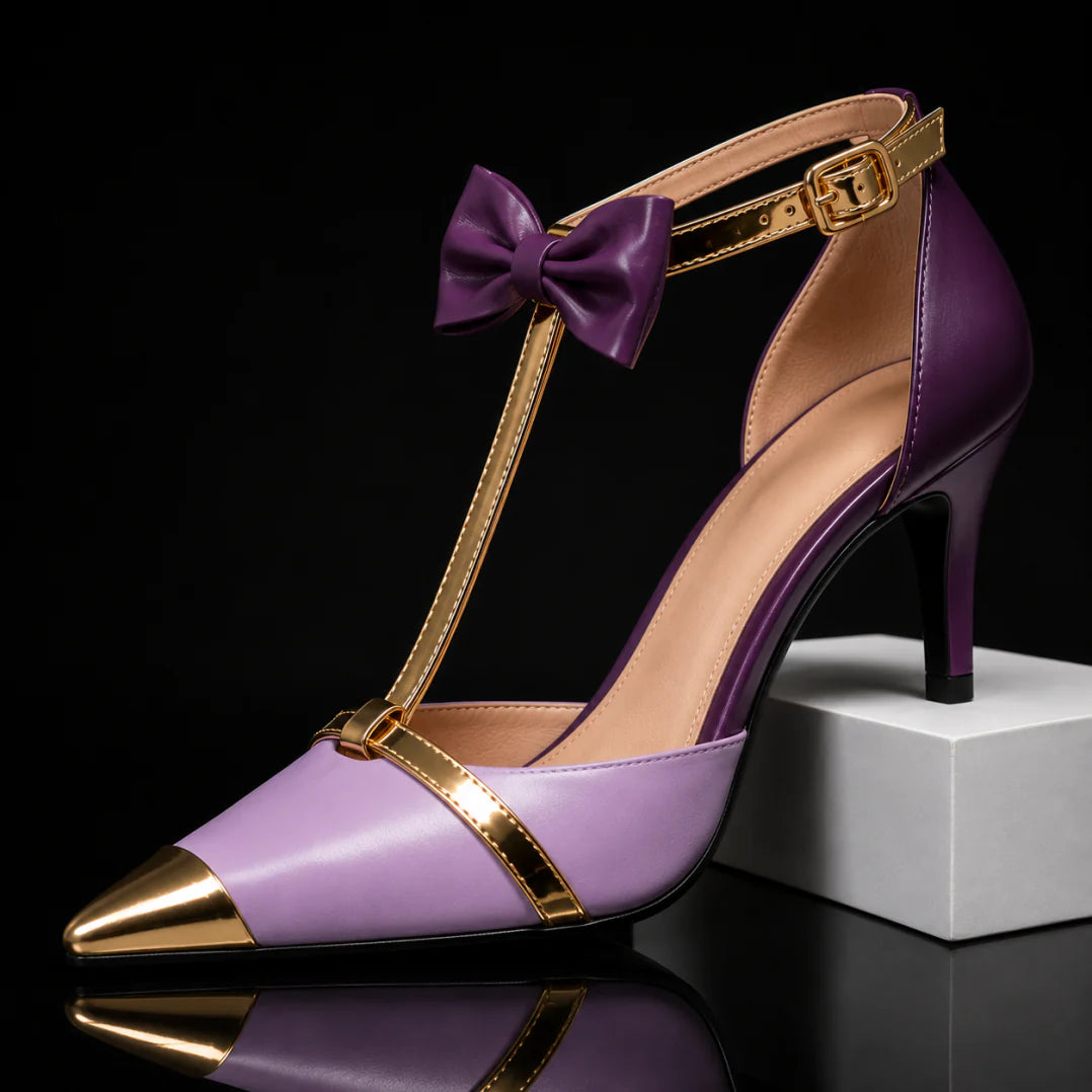 Eunice - T-Strap Bow High Heels