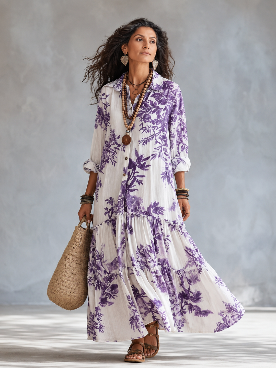 Shiza - Belly-Covering Dress With Buttons