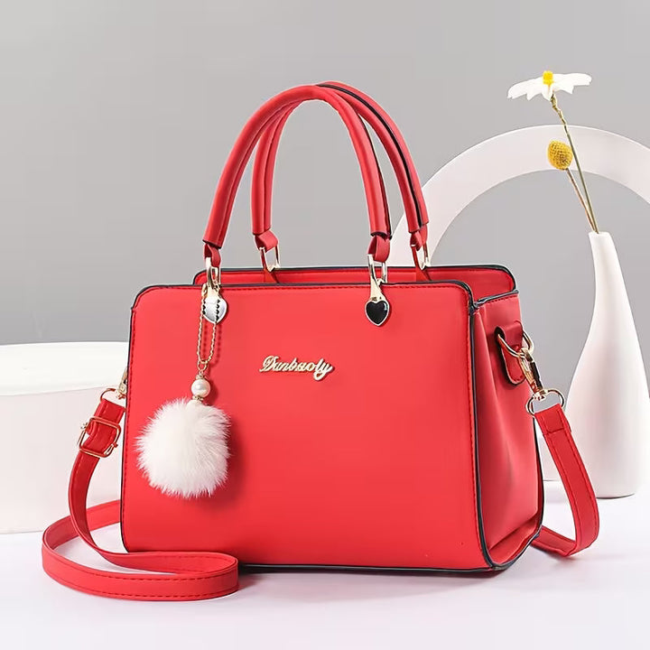Samietta - Handbag With Pom-Pom Charm and Shoulder Strap