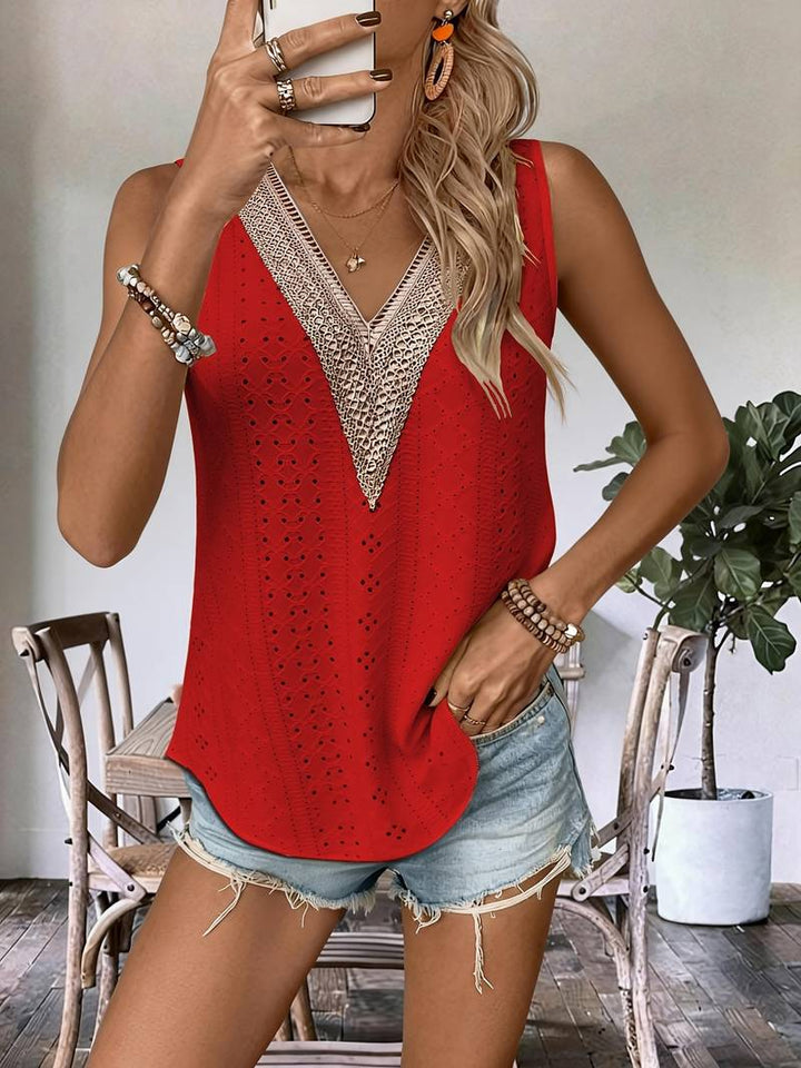 Melique - Casual V-Neck Sleeveless Top