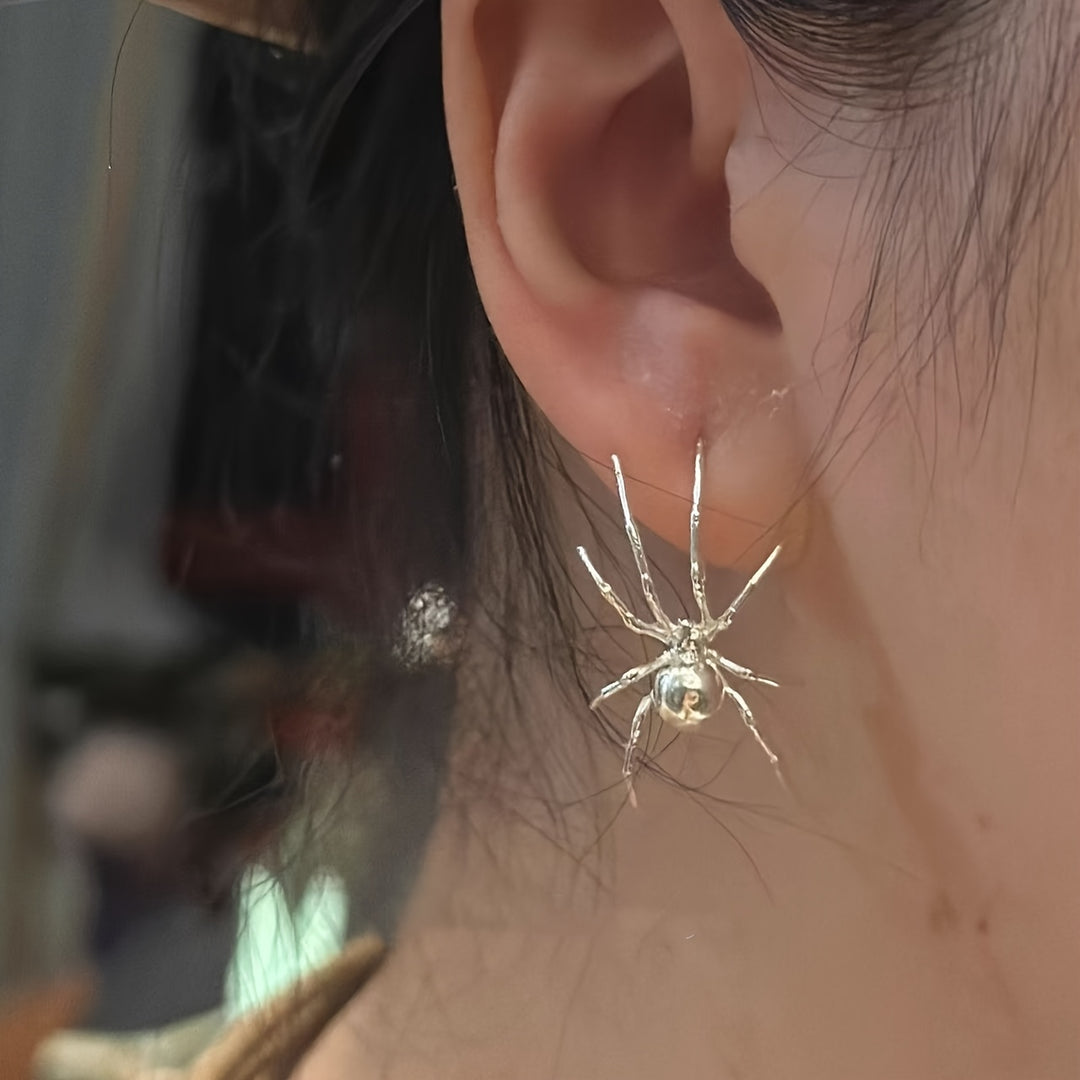 Amnuai - Spider Charm Hoop Earrings