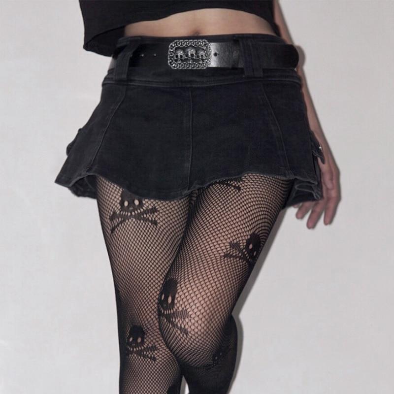Linda - Pleated Denim Mini Skirt with Belt