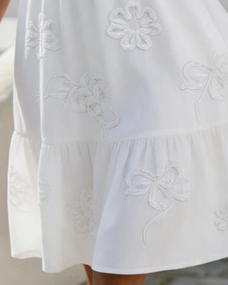 Nija - V-Neck Ruffled Dress