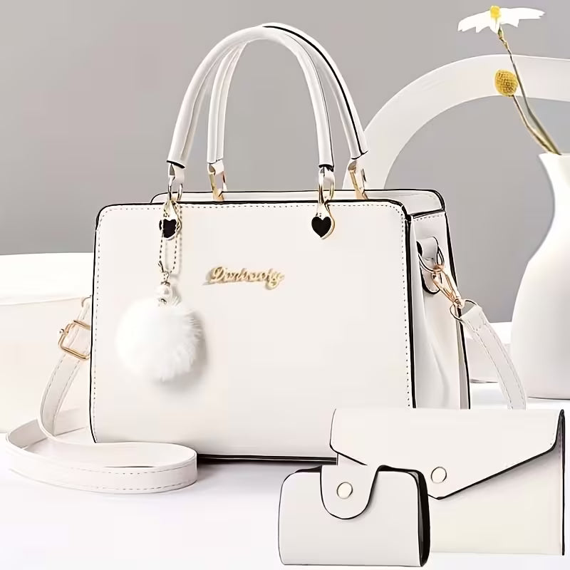 Samietta - Handbag With Pom-Pom Charm and Shoulder Strap