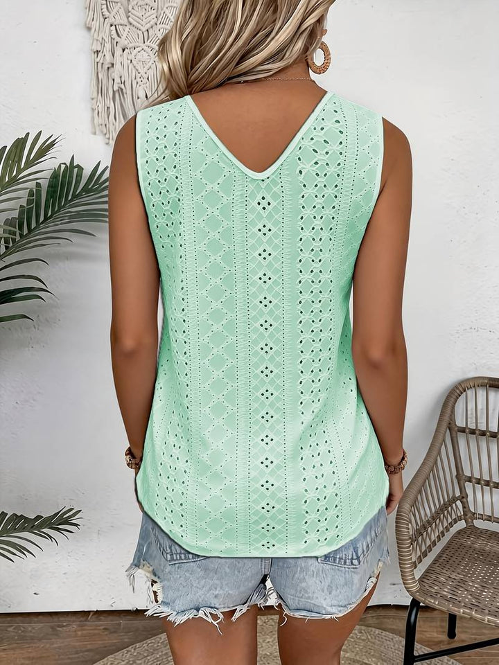 Melique - Casual V-Neck Sleeveless Top