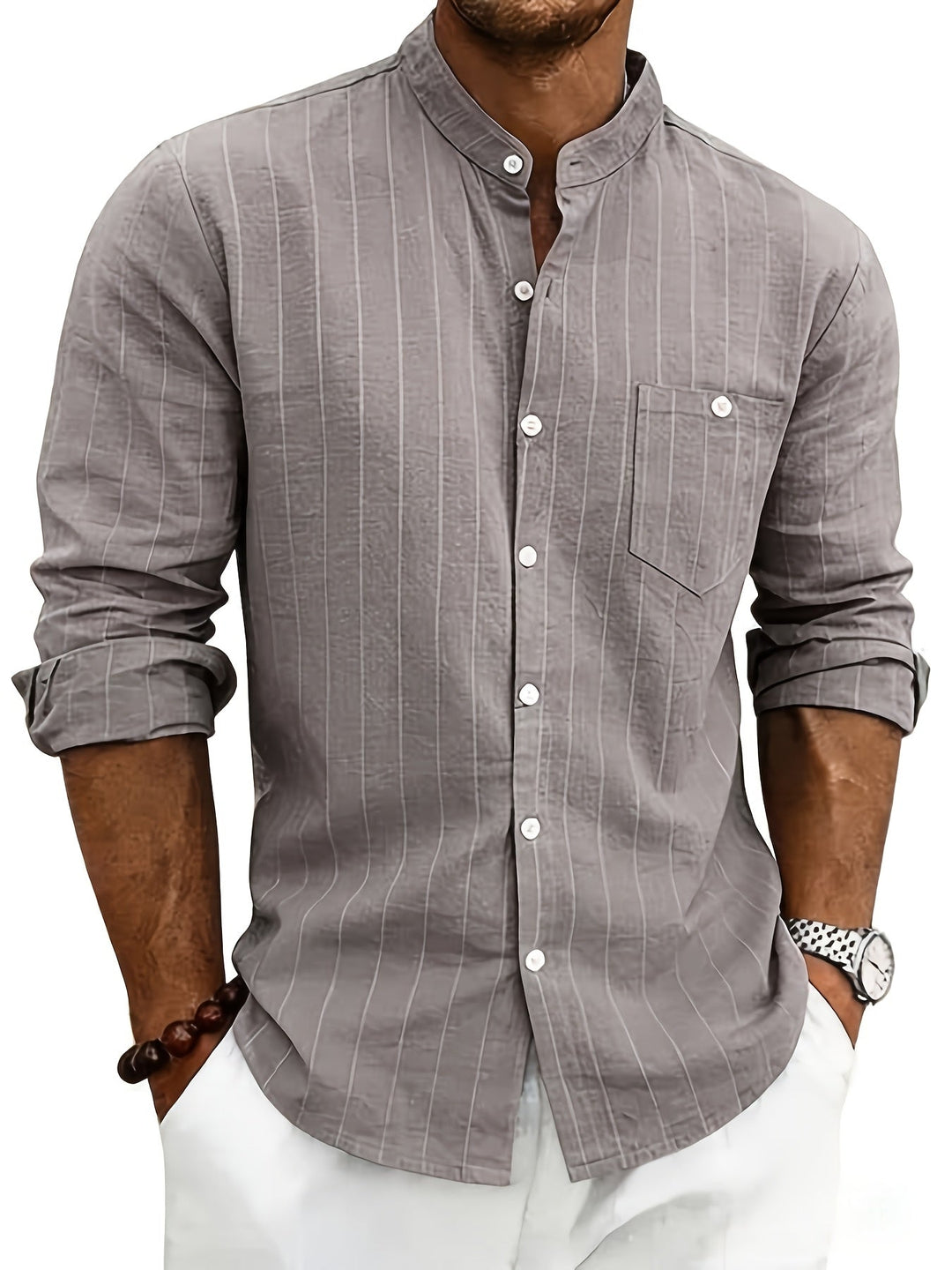 Leslie - Refined Striped Linen Shirt