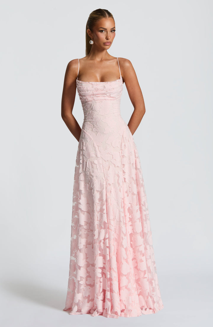 Alona - Floral Lace Maxi Dress with Spaghetti Straps
