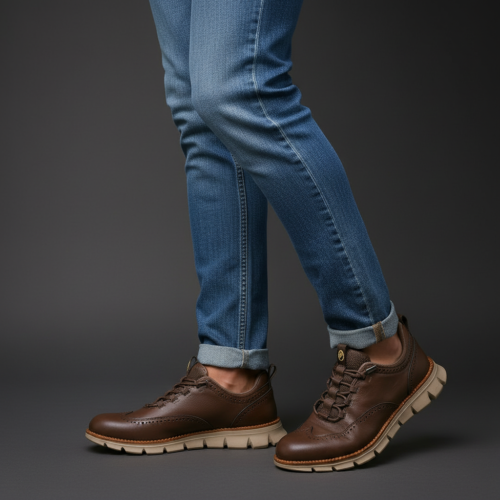 Heijnen - Leather Wingtip Brogue Sneakers