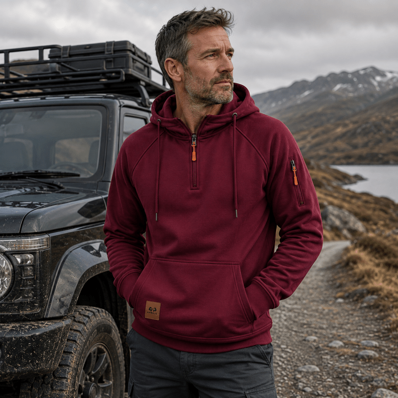 Aurasync - Quarter Zip Hooded Sweatshirt