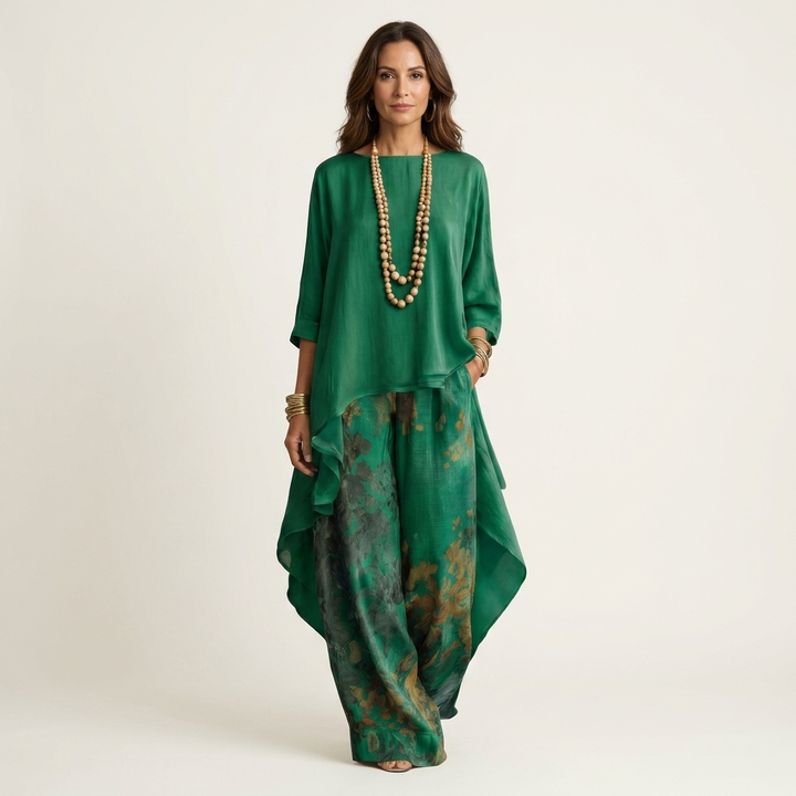 Ainan - Two Piece Set With Asymmetric Tunic