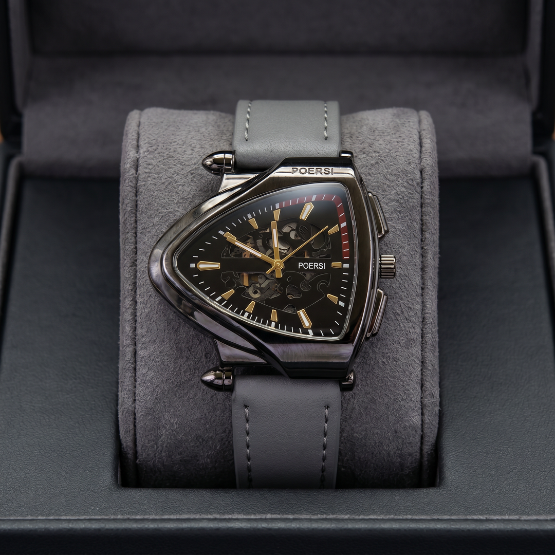 Narciso - Triangular Skeleton Leather Watch