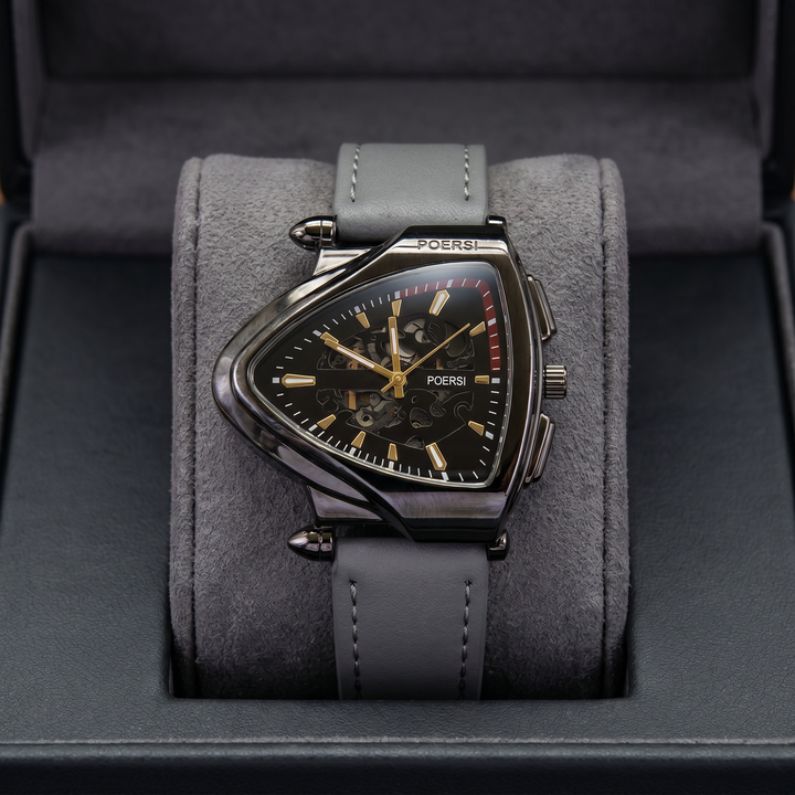 Narciso - Triangular Skeleton Leather Watch