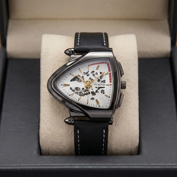 Narciso - Triangular Skeleton Leather Watch