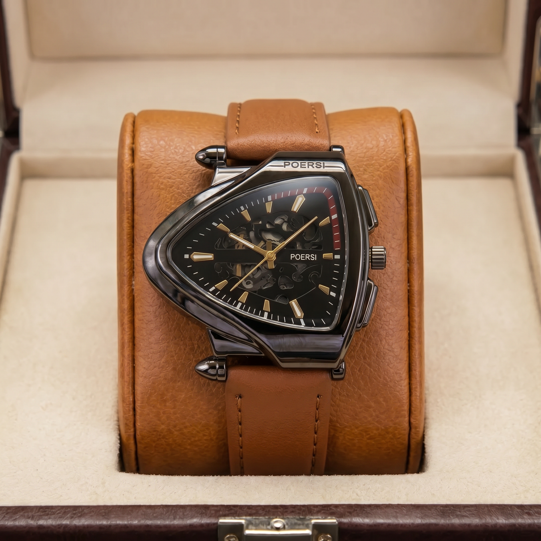 Narciso - Triangular Skeleton Leather Watch
