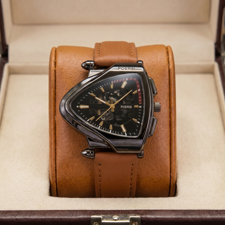 Narciso - Triangular Skeleton Leather Watch