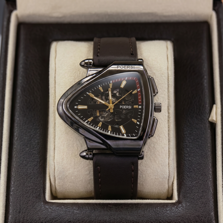 Narciso - Triangular Skeleton Leather Watch