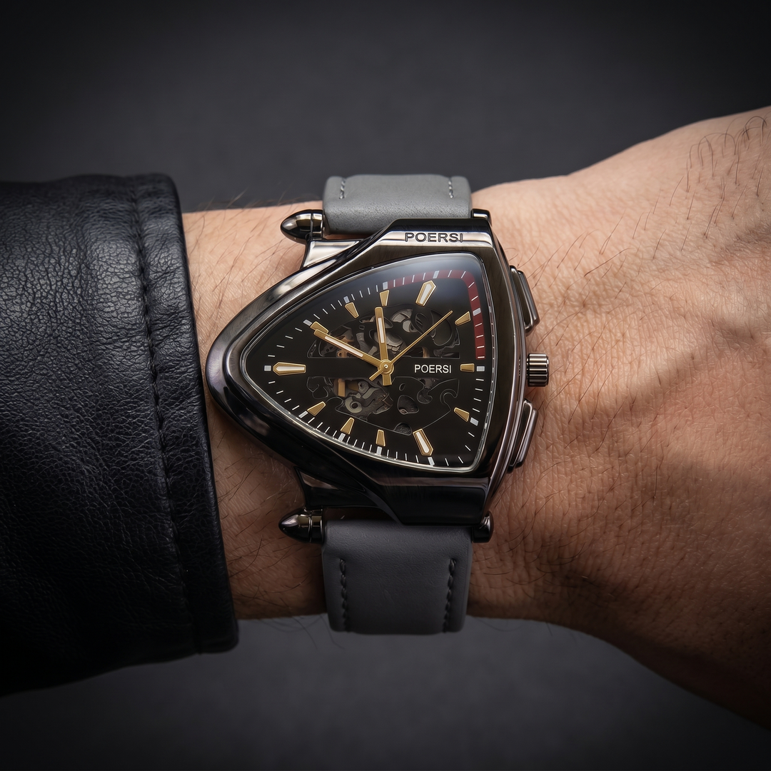 Narciso - Triangular Skeleton Leather Watch