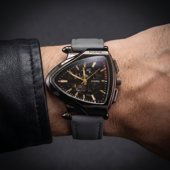 Narciso - Triangular Skeleton Leather Watch