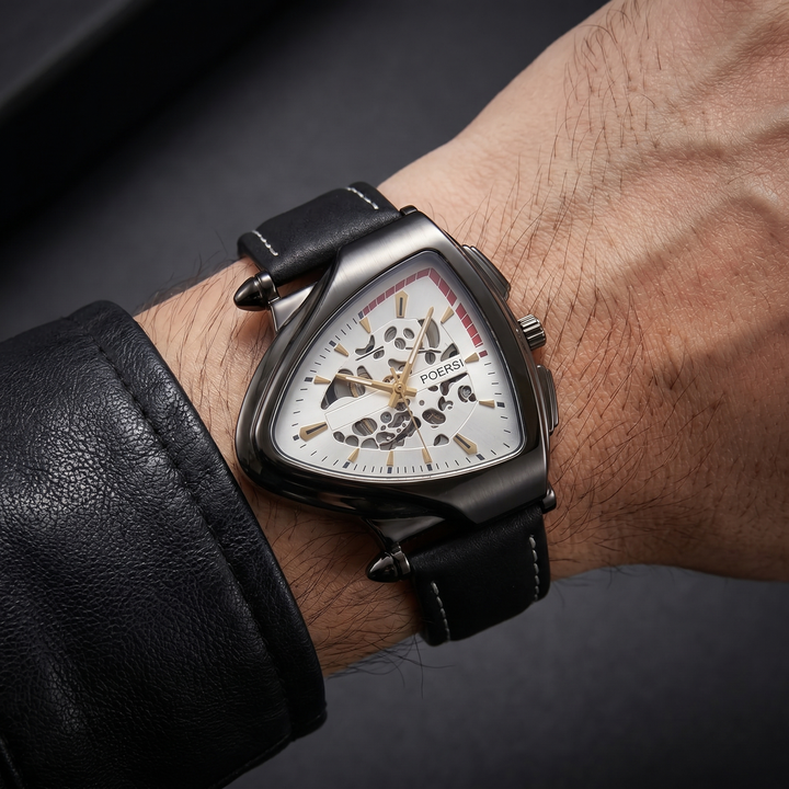 Narciso - Triangular Skeleton Leather Watch