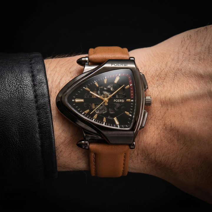 Narciso - Triangular Skeleton Leather Watch