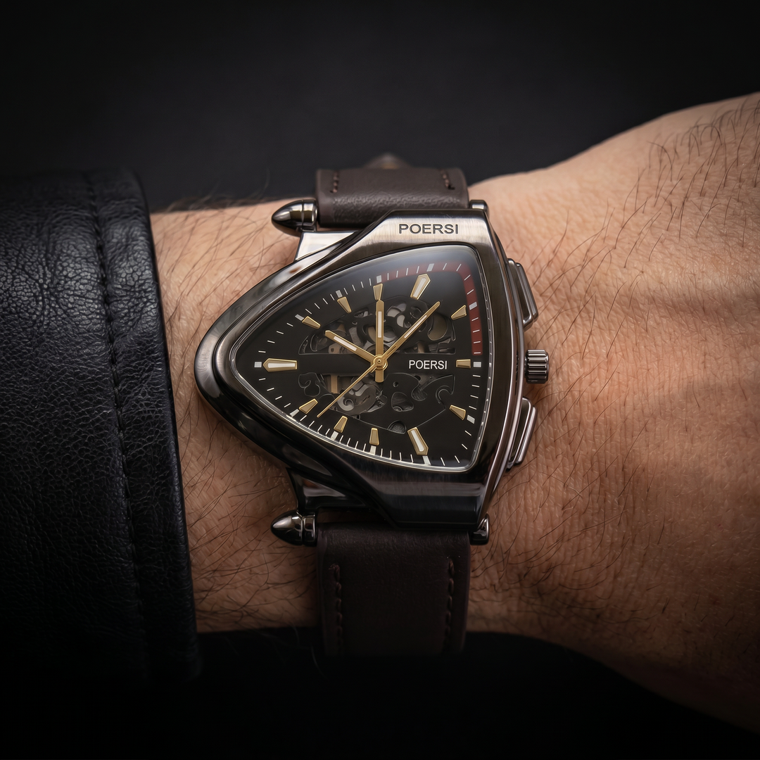 Narciso - Triangular Skeleton Leather Watch
