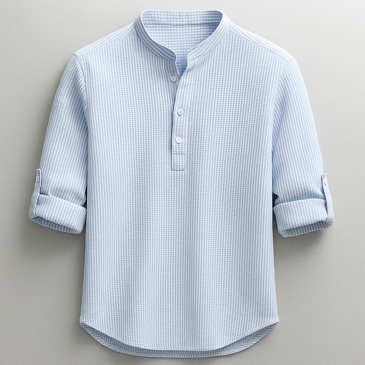 Antero - Henley Collar Long Sleeve Shirt