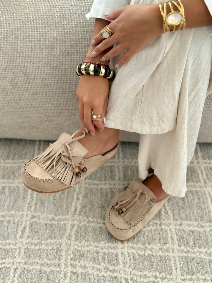 Rouss - Dove Fringe Mules