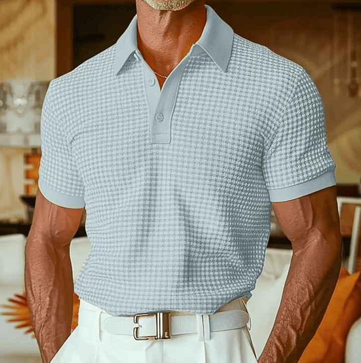 Hannes - Textured Checked Polo Shirt