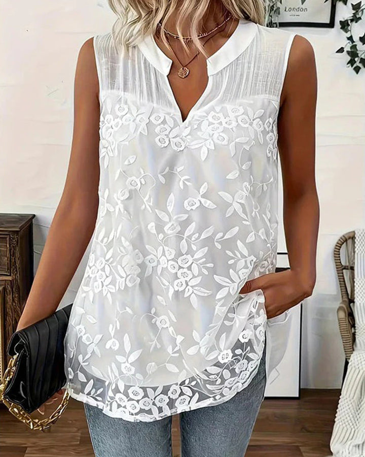 Shilika - Sleeveless Floral Tank Top