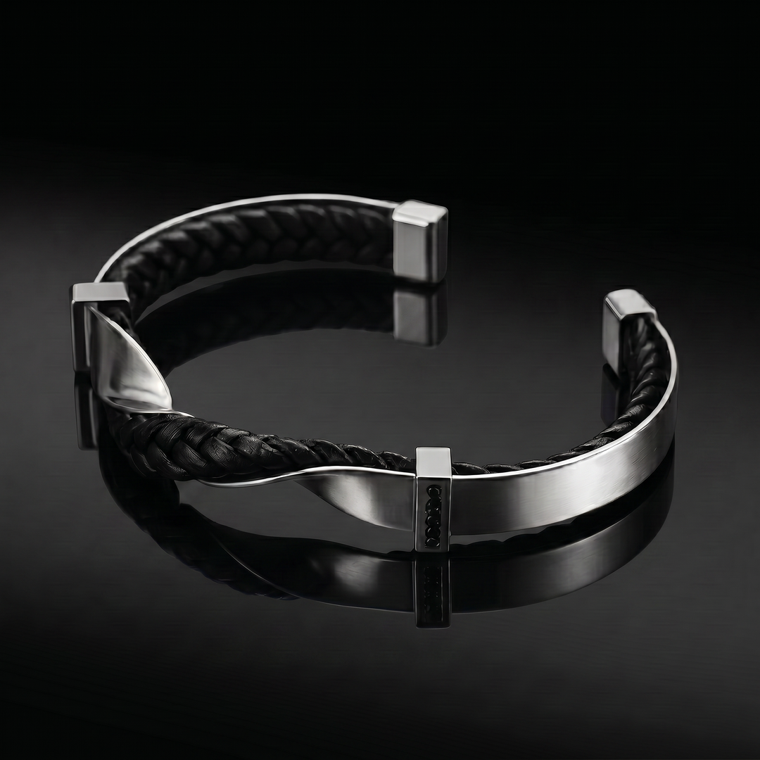 Kayel - Braided Leather Cuff Bracelet