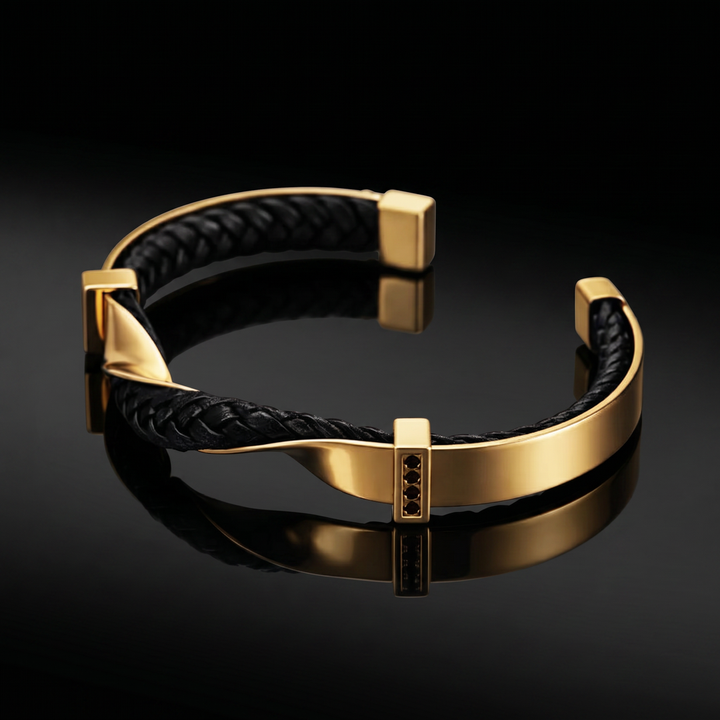 Kayel - Braided Leather Cuff Bracelet