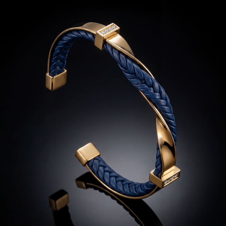 Kayel - Braided Leather Cuff Bracelet