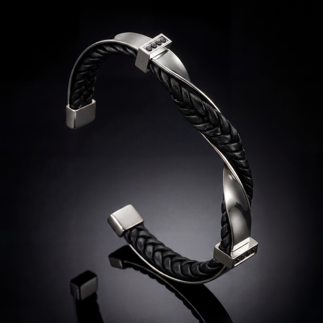 Kayel - Braided Leather Cuff Bracelet