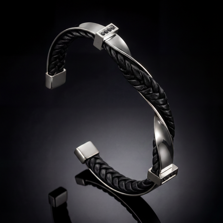 Kayel - Braided Leather Cuff Bracelet