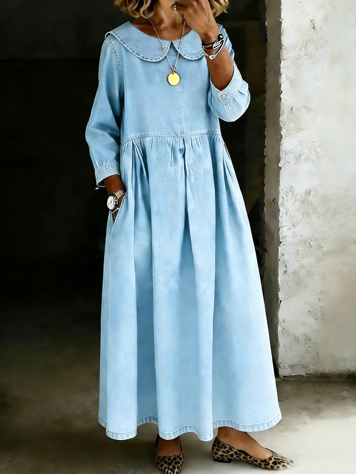Dasol - Long Sleeves Denim Dress