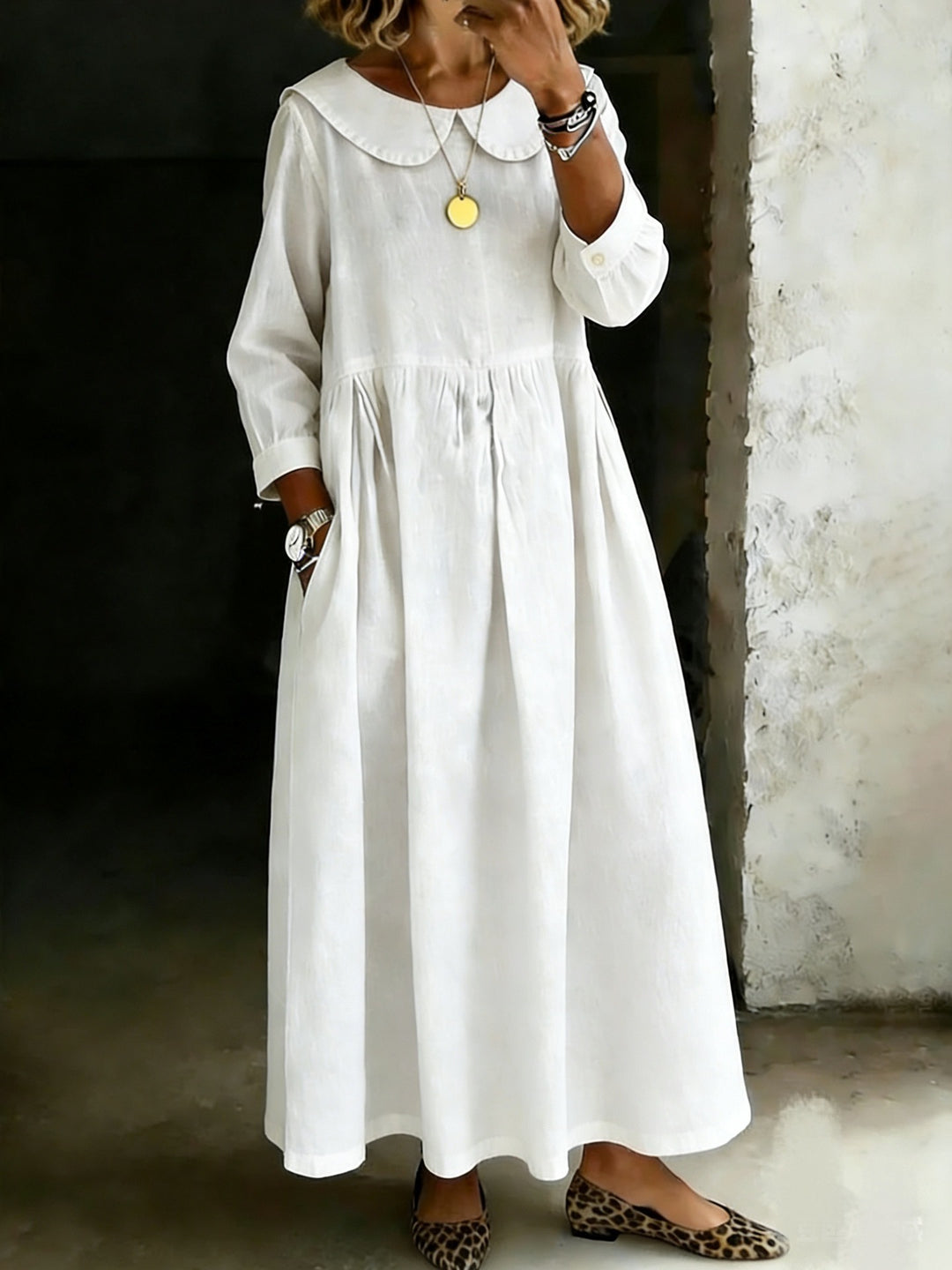 Dasol - Long Sleeves Denim Dress