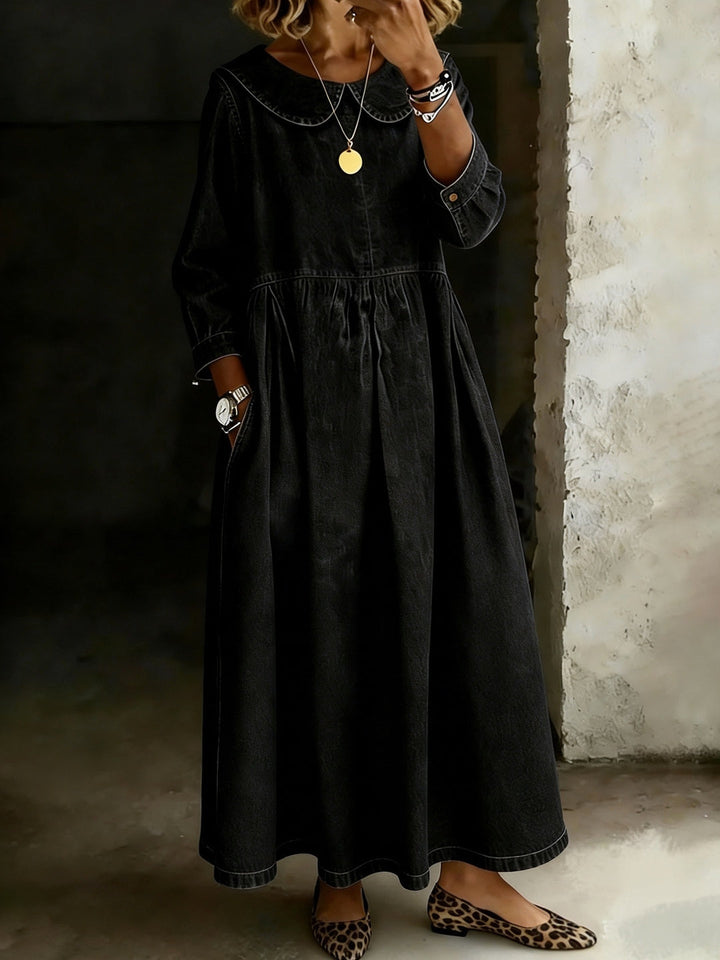 Dasol - Long Sleeves Denim Dress