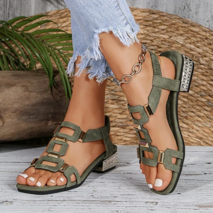 Tashaa - Slingback Ballet Flats Sandal With Jeweled
