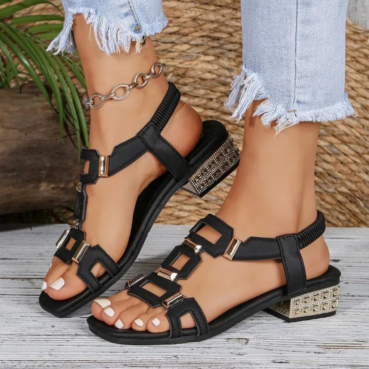 Tashaa - Slingback Ballet Flats Sandal With Jeweled