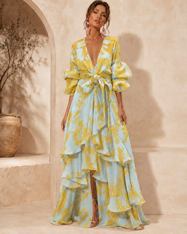 Liaya - Stylish Coral Garden Dress