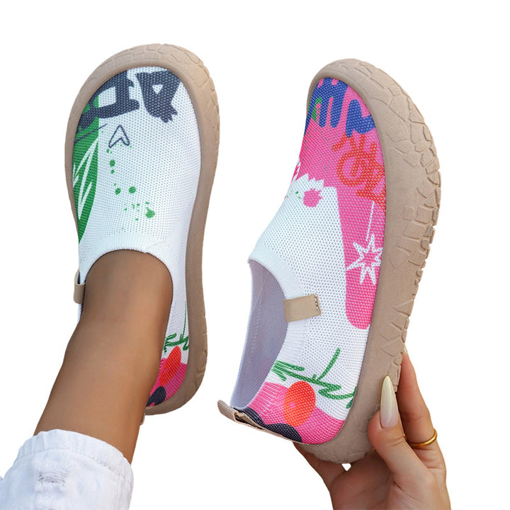 Farhia - Casual Slip-On Shoes With Artistic Print