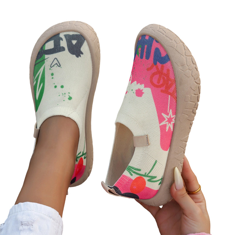 Farhia - Casual Slip-On Shoes With Artistic Print